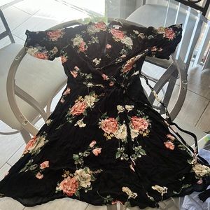 Xhilaration black floral dress